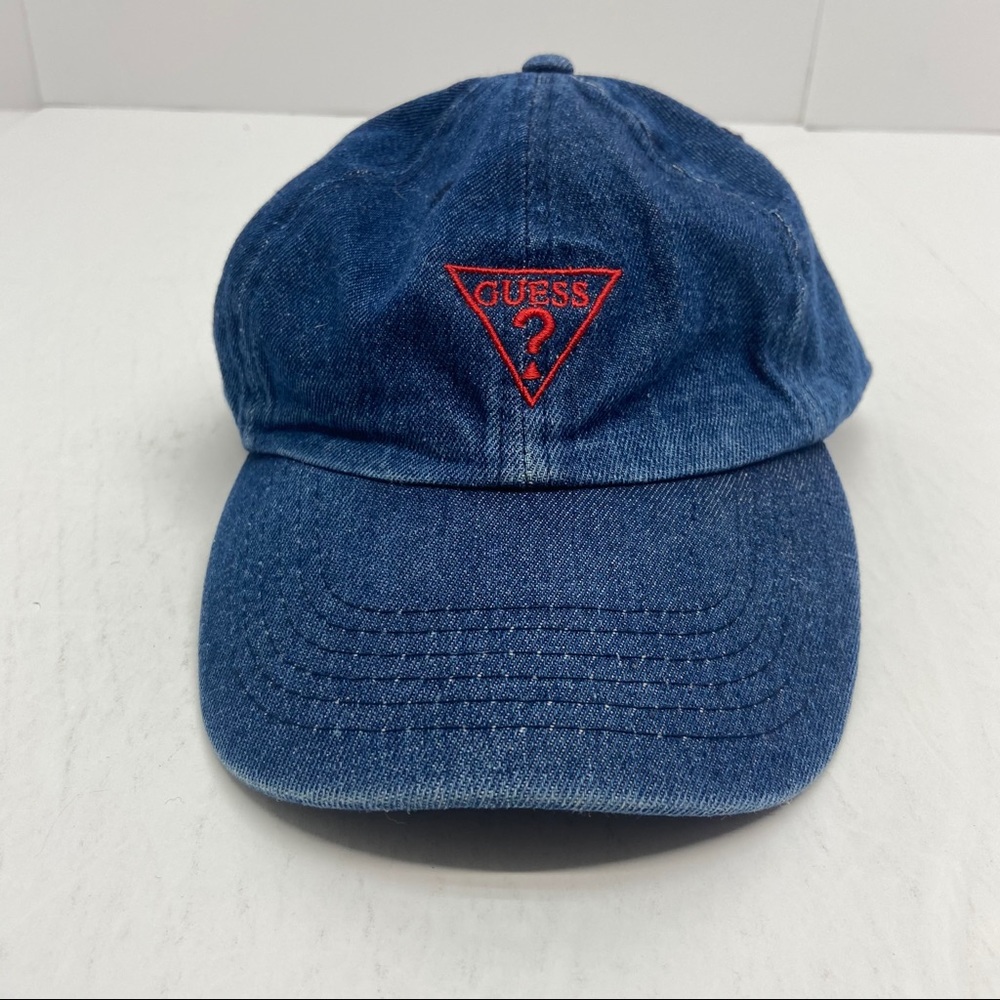 Guess Jeans Demin Baseball Cap Logo Unisex Hat